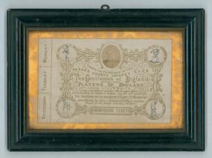 John Lillywhite. Sussex & Middlesex 1850-1869. Lillywhite&rsquo;s Benefit 1871. Original ornate admission ticket for the match played &lsquo;Under the Patronage of the Sussex County Cricket Club. The Gentlemen of England versus the Players of England. John Lillywhite