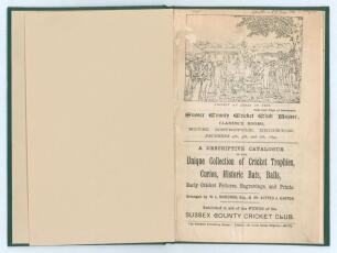&lsquo;Sussex County Cricket Club Bazaar, Clarence Rooms, Hotel Metropole, Brighton, December 4th, 5th & 6th, 1894. A descriptive catalogue of the Unique Collection of Cricket Trophies, Curios, Historic Bats, Balls, Early Cricket Pictures, Engravings, and Print