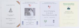 Worcestershire cricketers&rsquo; orders of service. Three original orders of service for former Worcestershire cricketers. Bob Wyatt, St. John&rsquo;s Wood Church 6th September 1995. Basil D&rsquo;Oliveira, Worcester Cathedral 27th January 2012. Tom Graveney, Worcester Cat