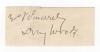 Samuel Moses James &lsquo;Sammy&rsquo; Woods. Cambridge University, Somerset, Australia & England, 1891-1910. Excellent ink signature of Woods on paper piece, signed &lsquo;yours sincerely&rsquo;, laid down. Good condition