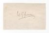 William Gilbert Grace. Gloucestershire & England 1865-1908. Excellent ink signature of Grace on paper piece, laid down. Good condition