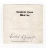 Gilbert Laird Jessop, Gloucestershire & England 1894-1914. Excellent ink signature of Jessop on trimmed &lsquo;Century Club, Bristol&rsquo; headed paper, laid down. Good condition