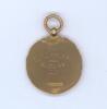 Sydney Francis Barnes, Warwickshire, Lancashire, Staffordshire, England & Wales 1894-1930. Ornate hallmarked nine carat gold medal presented to Barnes for his outstanding performance for Saltaire in the 1917 season. The medal was presented by the &lsquo;Bradfor - 2