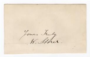 William Storer. Derbyshire, London County & England 1887-1905. Excellent ink signature of Storer, signed &lsquo;your truly&rsquo; on paper piece, laid down. Good condition