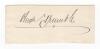 Hugh Trumble. Victoria & Australia 1887-1904 and Secretary of Melbourne Cricket Club 1912-1932. Excellent ink signature of Trumble on paper piece, laid down. Very good condition. Rare early signature