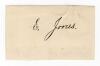 Ernest Jones. South Australia, Western Australia & Australia 1892-1908. Excellent ink signature of Jones on paper piece, laid down. Slight crease otherwise in very good condition. Rare early signature