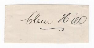Clement &lsquo;Clem&rsquo; Hill. South Australia & Australia 1892-1923. Excellent ink signature of Hill on paper piece, laid down. Very good condition. Rare early signature