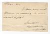 Victor Thomas Trumper. New South Wales & Australia 1894-1914. Short handwritten note from Trumper &lsquo;Dear Sir, I have very much pleasure in acceding to your modest request. I remain, your truly&rsquo;. Nicely signed by Trumper, laid down. Some folds, very good co