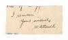 William Attewell. Nottinghamshire & England 1881-1900.. Excellent ink signature of Attewell, &lsquo;I remain, yours sincerely&rsquo; on paper piece which appears to be from the bottom of a handwritten letter.