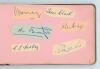 Cricket signatures 1950s. Autograph album comprising over sixty signatures. One page is fully signed in ink by all sixteen playing members of the South Africa touring party to England 1955. Signature are Cheetham (Captain), McGlew, Endean, Smith, Tayfield - 3