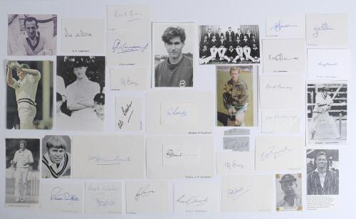 South Africa and Zimbabwe 1920s onwards. A good selection of over sixty signatures of South African Test cricketers, the majority signed individually on cards, pieces, photographs, cuttings etc. Earlier signatures include Tayfield, Adcock, Waite, Procter,