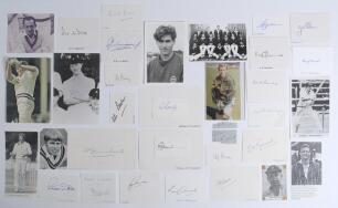 South Africa and Zimbabwe 1920s onwards. A good selection of over sixty signatures of South African Test cricketers, the majority signed individually on cards, pieces, photographs, cuttings etc. Earlier signatures include Tayfield, Adcock, Waite, Procter,