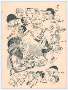 M.C.C. tour to Australia 1928/29. Official four page menu with card wrappers and ribbon tie, for the Luncheon held on the 6th March 1929 &lsquo;To Wish Bon Voyage to the members of the M.C.C. English Team. Luncheon given by Mr Donald Mackinnon, Members Pavilion
