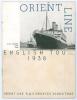 Australia tour of England 1938. Official &lsquo;Australian XI English Tour 1938 Orient Line R.M.S. &ldquo;Orontes&rdquo;&rsquo; brochure. The front cover with printed title. The brochure lists the members of the touring party, fixtures and biographies with pen picture of each of