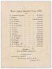 West Indies tour of England 1939. Official folding card itinerary for the tour beautifully and fully signed in ink to the front colour cover by all seventeen members of the touring party. Signatures are Grant (Captain), Cameron, Gomez, J.B. Stollmeyer, Wi - 3