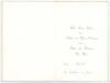 Bodyline. Harold Larwood. M.C.C. tour to Australia 1932/33. Official M.C.C. four page Christmas card with card wrappers. Title to front &lsquo;Christmas Greetings from the M.C.C. in Australia&rsquo;, attractive colour St. George and dragon emblem, and caricatures of - 2