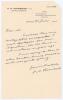 Percival Mitchell &lsquo;Percy&rsquo; Hornibrook. Queensland & Australia 1919-1934. Single page handwritten letter in ink from Mailey written on his &lsquo;P.M. Hornibrook Dental Surgeon&rsquo; headed notepaper in Brisbane. Dated 20th July 1955, Hornibrook is enclosing two signe