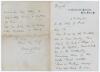 Allan Gibson Steel. Lancashire, Cambridge University & England 1877-1893. Two page handwritten folded letter in ink dated London, 4th July 1906. Writing &lsquo;To the Editor of Punch [Magazine]&rsquo; Steel states &lsquo;May I as an old cricketer, who in days gone by, have