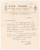 John Berry &lsquo;Jack&rsquo; Hobbs. Surrey & England 1905-1934. Handwritten single page letter from Hobbs on his &lsquo;Jack Hobbs Ltd.&rsquo; official business letterhead in Fleet Street, London, dated 15th April 1931. Writing to a &lsquo;Mr. Marshall&rsquo; Hobbs has &lsquo;selected the bat yo