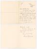 George Ernest Tyldesley. Lancashire & England 1909-1936. Two page folded letter handwritten in ink from Ernest Tyldesley to a Mr. Hunter. Dated 3rd November 1930, Tyldesley is writing to thank the correspondent &lsquo;for your kind letter of sympathy received&rsquo; 