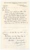Douglas Robert Jardine. Oxford University, Surrey & England 1920-1934. Two page handwritten letter from Jardine to Ron Yeomans, collector and Secretary of the Northern Cricket Society. Written on &lsquo;The Scottish Australian Company&rsquo; official letterhead and d