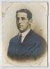 Kenneth Lotherington Hutchings. Kent & England 1902-1912. Excellent studio portrait of Hutchings taken on the M.C.C. tour of Australia in 1907/08. Hutchings is pictured wearing suit and tie. The photograph nicely signed in black ink by Hutchings &lsquo;yours si