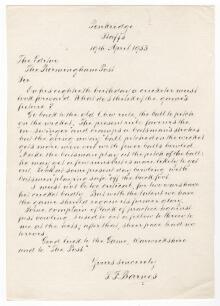 Sydney Francis Barnes, Warwickshire, Lancashire, Staffordshire, England & Wales 1894-1930. &lsquo;80th Birthday&rsquo; 1953. Handwritten one page letter from Barnes to &lsquo;The Editor of the Birmingham Post&rsquo; on the occasion of his 80th Birthday. The letter, dated on his 