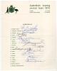 Australian tour of England 1972. Official autograph sheet with printed title and players&rsquo; names, fully signed in ink by all sixteen playing members of the touring party. Signatures are I. Chappell (Captain), Stackpole, G. Chappell, Colley, Francis, Glees