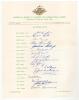 Australian tour of England 1964 and 1968. Official autograph sheets for the two tours, fully signed in ink by all seventeen members of each touring party. Signatures include Simpson (Cpt), Booth, Burge, Connolly, Corling, Cowper, Grout, Hawke, Jarman, Law