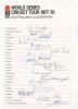 Australia. &lsquo;World Series Cricket Tour 1977-78&rsquo;. Official autograph sheet with printed title and players&rsquo; names, nicely and fully signed by the twenty six members of the Australian touring party. Players&rsquo; signatures include I. Chappell (Captain), G. Chappe