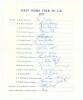 West Indies tour to England 1973. Official autograph sheet fully signed by all eighteen original members of the West Indies touring party. Players&rsquo; signatures Kanhai (Captain), Boyce, Camacho, Foster, Fredericks, Gibbs, Holder, Inshan Ali, Julien, Kallich