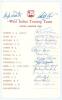 &lsquo;West Indies Touring Team United Kingdom 1969&rsquo;. Official autograph card with printed title and players names, signed in blue ink by fifteen of the listed players and two others, seventeen signatures in total. Players&rsquo; signatures are Sobers (Captain), Blai