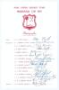 &lsquo;West Indies Cricket Team Prudential [World] Cup 1979&rsquo;. Official autograph sheet with printed title and players&rsquo; names, nicely signed in ink by all fifteen listed members of the West Indies touring party. Signatures are Lloyd (Captain), Murray, Bacchus, C