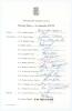 New Zealand tour to Australia 1973/74. Rarer official New Zealand Cricket Council autograph sheet with printed title and players&rsquo; names, fully and nicely signed in ink by all sixteen members of the touring party. Signatures are Congdon (Captain), Turner, 