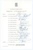 New Zealand tour to England for the Prudential World Cup 1975. Official New Zealand Cricket Council autograph sheet with printed title and players&rsquo; names, nicely signed in ink by all fifteen listed members of the New Zealand touring party. Signatures are 
