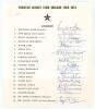Pakistan tour to England 1974. Official autograph sheet with printed title and players&rsquo; names, fully signed in ink by eighteen listed members of the touring party. Signatures are Intikhab Alam (Captain), Asif Iqbal, Majid Khan, Mushtaq Mohammad, Wasim Bar
