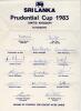 Sri Lanka tour to England, Prudential World Cup 1983. Official autograph sheet with printed title and players&rsquo; names, fully signed in ink by all sixteen listed members of the Sri Lanka touring party. Signatures are Mendis (Captain), Dias, S. de Silva, Mad