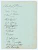 Warwickshire 1899. Large album page very nicely signed in ink by the Warwickshire team. Thirteen signatures in total, the first two signatures of Charles Robson and George W. Harris are Hampshire players. The remaining eleven signatures signed below are A