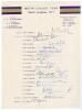 India tour of England 1971. Official autograph sheet with printed title and players&rsquo; names, fully signed in ink by all nineteen of the listed members of the touring party. Signatures are Wadekar (Cpt), Venkataraghavan, Abidali, Baig, Bedi, Chandrasekhar, 