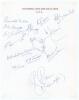 Ajit Wadekar&rsquo;s Indian Team tour of Ceylon 1975 headed sheet signed by the team. Fourteen signatures including the manager. Signatures include Viswanath, Ramnath Parkar, Desai, Sandeep Patil, Dilip Vengsarkar, Padmakar Shivalkar etc. Light folds, good