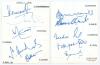 Indian tour of England (World Cup) 1975. Two plain album pages nicely signed in ink by all fifteen members of the Indian World Cup squad in 1975 including the Manager. Signatures include Venkat (Cpt), Amarnath, Patel, Sharma, Viswanath, Gavaskar, Bedi. Ga