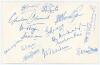 All Indian tour of Ceylon 1956. Mono photograph of Polly Umrigar leading out the Indian team on to the field. The photograph signed by Umrigar. The remainder of the team have signed the back of the photograph. Fifteen signatures including Manjrekar, Roy, - 2
