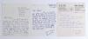 Indian Test cricketers. Three handwritten letters signed by Indian Test cricketers. Signatures are Budhisagar Krishnappa &lsquo;Budhi&rsquo; Kunderan (18 Tests 1959/60-1967) dated 24th August 1976, M.V. Narasimha &lsquo;Bobby&rsquo; Rao (four Tests 1978/79-1979/80) undated, and 