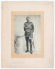 Kumar Shri Ranjitsinhji. Cambridge University, Sussex, London County & England 1893-1920. Original mono studio portrait photograph of Ranji in younger years, standing full length wearing his formal uniform of an officer of the Patiala State Bodyguard. The