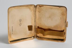 Kumar. Shri. Ranjitsinhji. H.M. Jam Sahib Of Nawanagar. Sussex & England 1872-1933. Gold cigarette case given to Captain Sam Prichard, Captain of the Mail Boat &lsquo;Scotia&rsquo; which travelled from Holyhead to Dublin, by Ranjitsinhji.