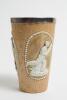 Doulton Lambeth stoneware beaker, moulded in relief with figures in roundels of a batsman (W.G. Grace) in three different poses, the roundels with attractive white beaded decorated border, impressed floral design. Doulton Lambeth impressed marks to base, - 3