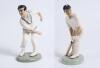&lsquo;Freddie Truman. Yorkshire & England&rsquo;. A glazed pottery figure of Freddie Trueman modelled full length, wearing Yorkshire colours, in bowling action. Incised to base with title and signed R. Underwood. 9&rdquo; tall. Issued in a limited number, this being marke