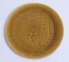 Cricket plate. A Rare Choisy Le-Roi Majolica mustard and green cricket plate depicting an Asian cricket match in the French Empire (Vietnam) with images of children (oriental) playing cricket to centre with foliage decoration and signed HB in chinese sign