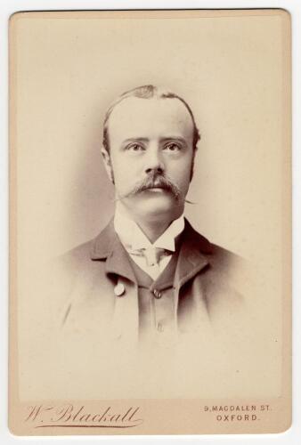William Lloyd Murdoch. New South Wales, Sussex, London County & Australia 1875-1904. Excellent sepia cabinet card photograph of Murdoch, head and shoulders, in formal attire. Cabinet card by W.Blackhall of Oxford and measures 4.25&rdquo;x6.5&rdquo;. Very good/excelle