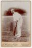 Robert Richard Relf. Sussex 1905-1924. Excellent sepia cabinet card photograph of Relf, full length in Sussex cap, in batting pose at the wicket Cabinet card by E. Hawkins of Brighton and measures 4.25&rdquo;x6.5&rdquo;. Good/very good condition
